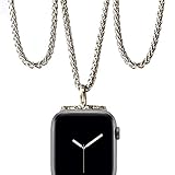 Stainless Steel Chain Necklace Smartwatch Band 38mm Series 3 2 1 / 40mm Series 4 New Polished Silver Metal Wheat Chain Strap Rope Neckband Replacement Accessories Wearable Technology Women Men