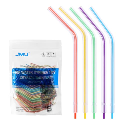 JMU 1000pcs Air Water Syringe Tips Dental, Rainbow Disposable Spray Nozzles