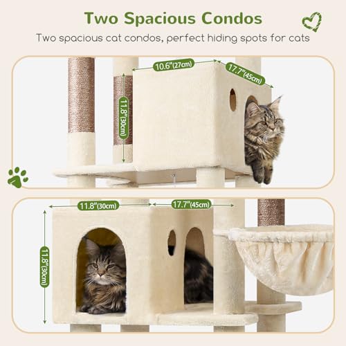 Image of Globlazer Giant Cat Tree for Indoor Large Cats, 83in, F83, Beige