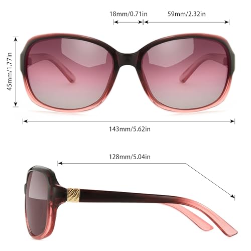 Image of SIPHEW Polarized Sunglasses for Women | UV400 Protection | Vintage Sun Glasses,Wraparound Shade,Lightweight & Comfortable,Big Sunnies eyewear,Driving,Outdoors