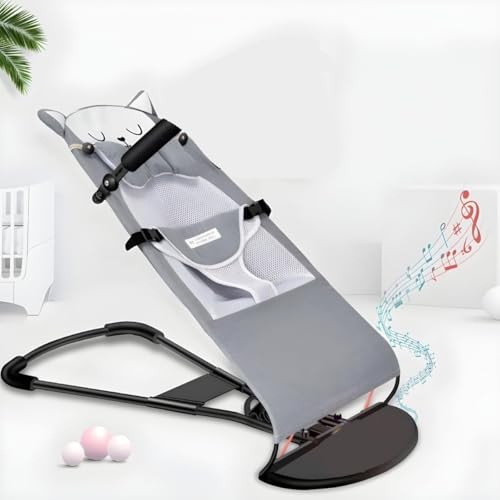 Image of SHIPHAPPENS Ergonomic Natural Baby Bouncer Rocking Chair with Multi-Position Recline | Portable Foldable Infant Seat with Safety Harness & Toy Bar | Suitable for Newborn to 12 Months.