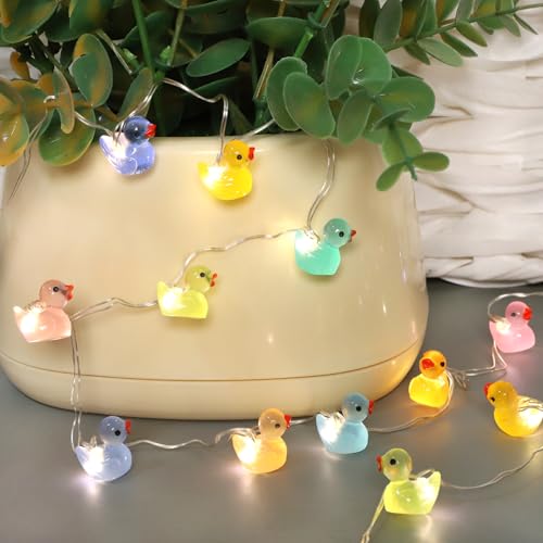 Image of Mini Ducks String Lights USB Plug-in or Battery Operated Remote Timer 10ft 40LEDs Tiny Fairy Light for DIY Dollhouse Decor Micro Landscape Aquarium Craft Charms Birthday Gift Party Favor