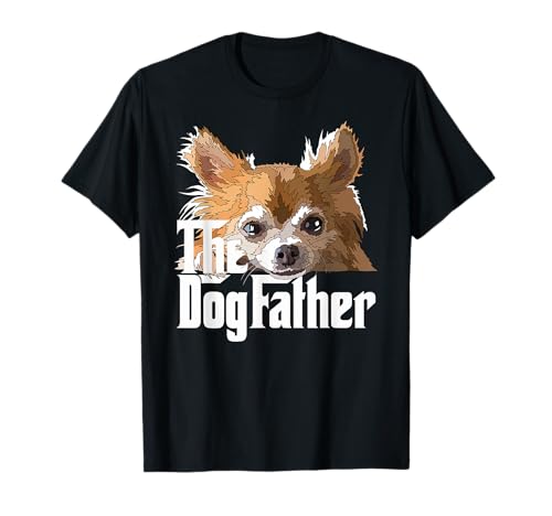 O cão pai chihuahua pai chiwawa cão t-shirt, Preto, Pequeno