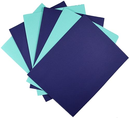 Image of KCS 6 pc of 12 inch x 18 inch (30cmx45cm) 14CT Counted Cotton Aida Cloth Cross Stitch Fabric (Royal Blue+Sea Green)