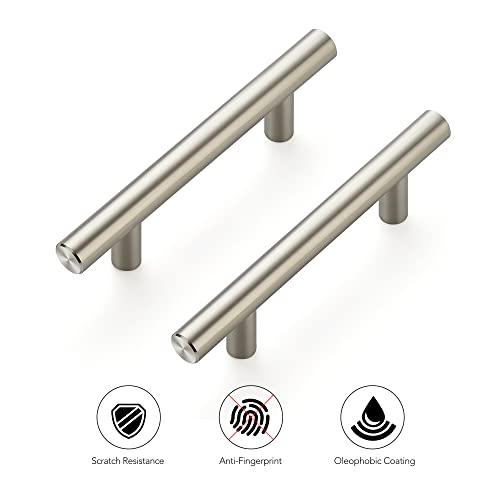 Image of Ravinte 45 Pack | 5'' Cabinet Pulls Satin Nickel Stainless Steel Kitchen Drawer Pulls Cupboard Pulls Brushed Nickel Cabinet Handles 5 inchLength with 3 inch Hole Center