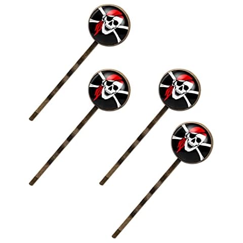 4 Pieces Bobby Pin Pirate Funny Skull Hair Pin Clip Barrette for Women Girl Hair Decorative Wedding Dainty Accessories Headwear Cover