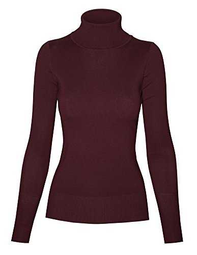 Image of Cielo Womens Solid Basic Stretch Turtleneck Pullover Knit Sweater