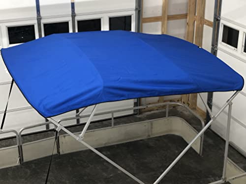 Replacement Bimini Top Canvas with Boot, Royal Blue 9' Long x 8' Wide, 16oz, 4 Bow, fits 91-96