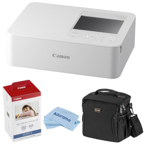 Image of Canon SELPHY CP1500 Wireless Compact Photo Printer, White | Complete Photo Printing Bundle With Ink, Paper, Shoulder Bag, Power Adapter, Paper Cassette And AC Cable