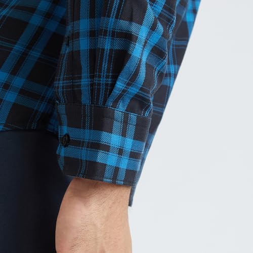 Image of Parx Men's Pure Cotton Checks Pattern Slim Fit Semi Cutaway Collar Full Sleeve Casual Shirt