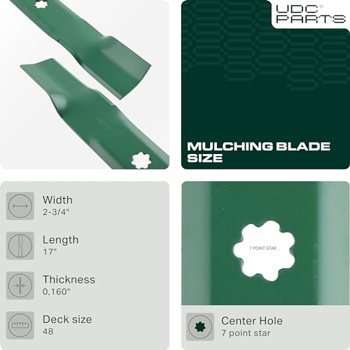 image for UDC Parts GY20852 Mower Blades for John Deere 48 Inch GX21784 D140 Z35