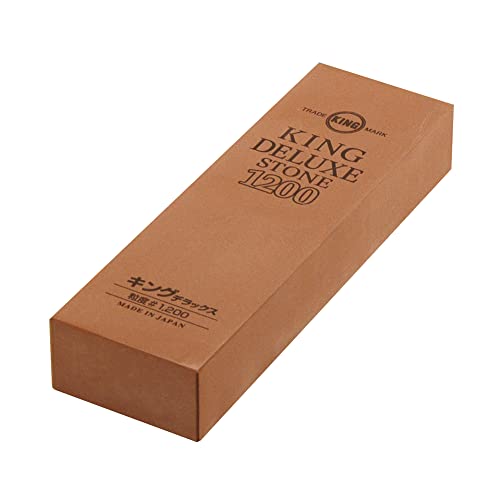 Image of KING Whetstone - #1200 - Made in Japan - Brown - Extra Fine - 8.14 x 2.59 x 1.33 in - Knife Sharpening Stone