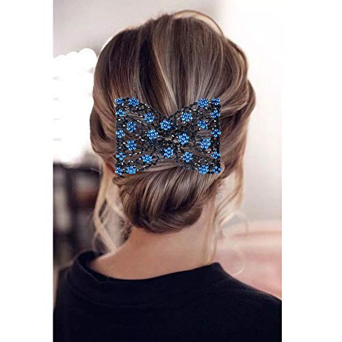 6 Pcs Magic Hair Combs, Youthful Vintage Stretch Beaded Hair Combs Elastic Pearls Hair Clips Bead Hairpins Double Slides Hair Combs For Women Ladies Girls Diy Hair Styling Accessories - Color Random #TOP7