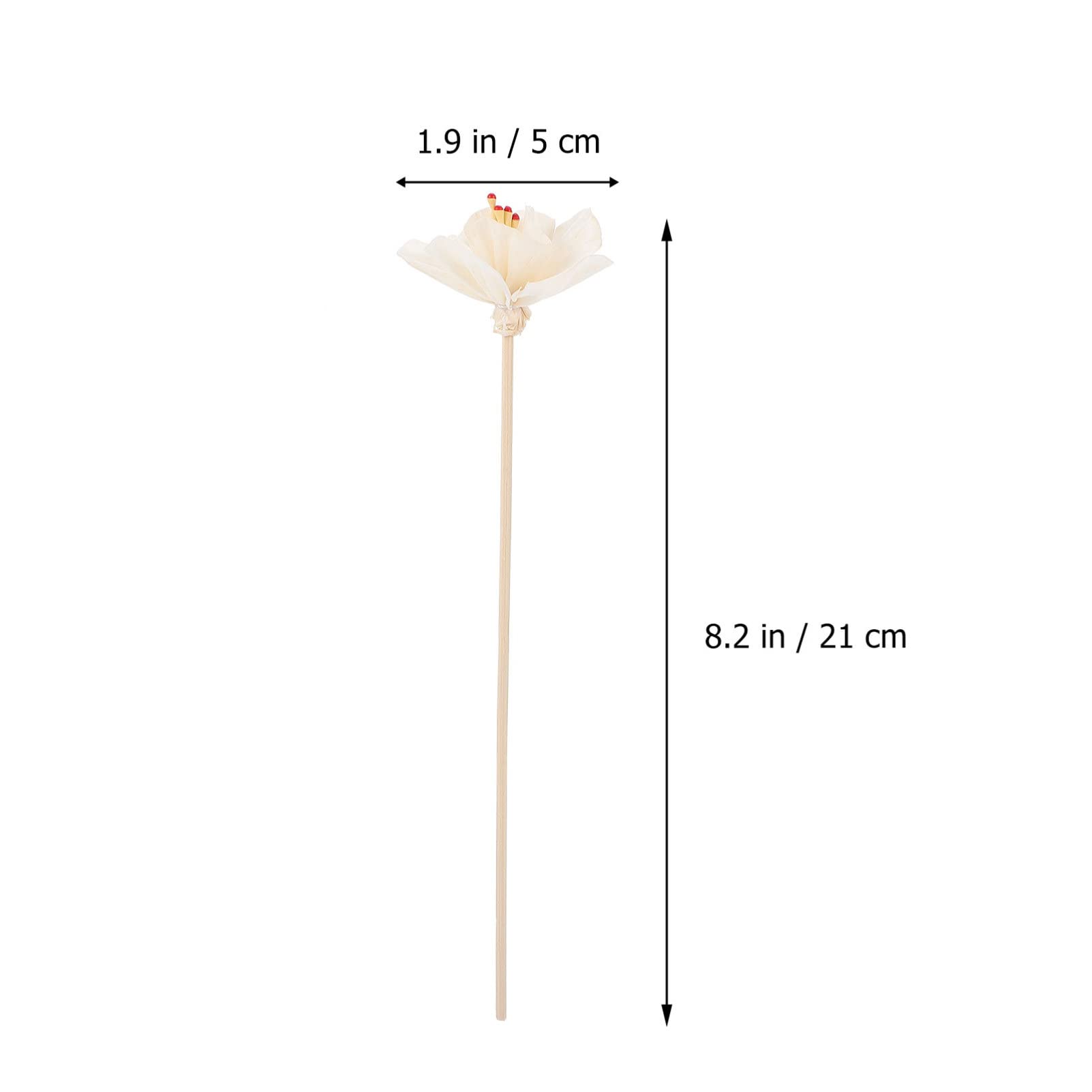 DOITOOL Wood Rattan Diffuser Sticks: Artificial Flower Essential Oil Aroma Diffuser Sticks for Office Home Decor 3pcs White