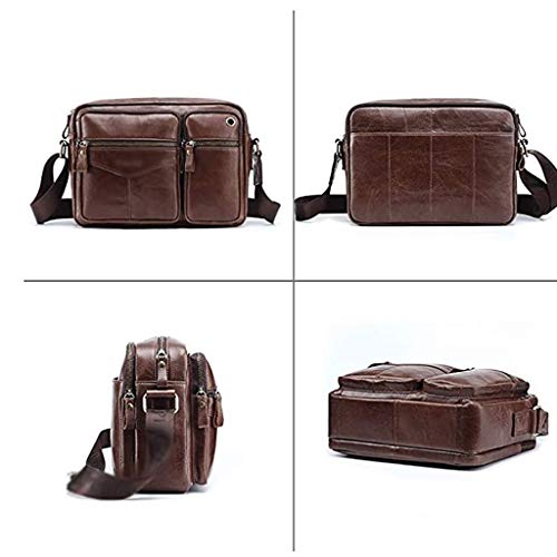 Brown Business Travel Briefcase,Genuine Leather Duffel Bags Large Capacity Travel Anti-Theft Shoulder Bag4