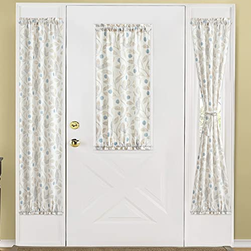 Image of VOGOL Birds Pattern Front Door Curtain, View Reducing Decorative Kitchen French Door Curtains, 1 Panel Faux Linen Drape for Sliding Doorway, 25 x 40 Inches