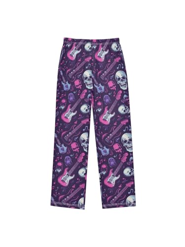 Purple Rock Style Electric Guitar Boys Pants for Kids Jogger Pants with Pockets S