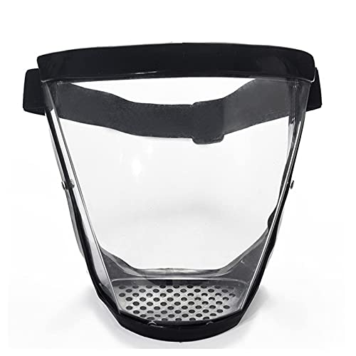 Face Shield Outdoor Full Face Shield,Transparent Protective Shield with Adjustable Strap Full Face Mask for kids Adults (Black)