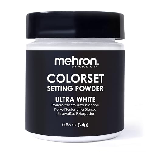 Mehron Makeup Colorset Setting Powder | Talc Free | White Loose Setting Powder for Cosplay, Face...