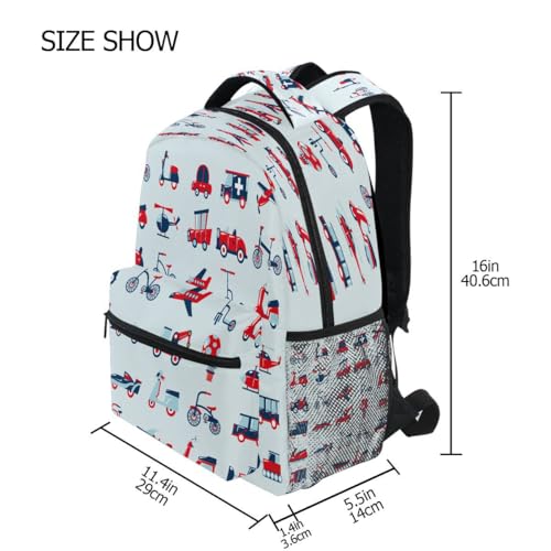 Sac à dos voiture dessin animé mignon et multicolore avec étiquette