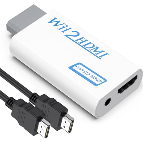 Meliya Adaptador Wii a HDMI Converter de Video Full HD 1080P de Audio de 3.5mm para Wii Monitor Projector TV