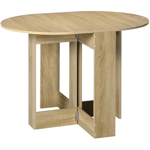 Table Pliable HOMCOM en Bois Chêne Cover