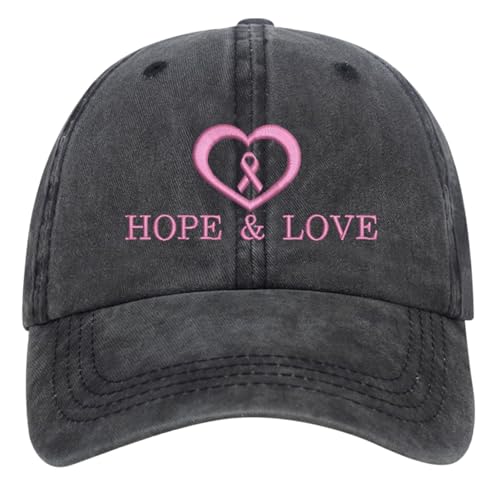 TDEOK Padre Cap Set para Mujeres, Bordado Ajustable Gorra de Concienciación del Cáncer de Mama, Regalos para Mujeres Gorra Rojo Azul, Negro , Talla única