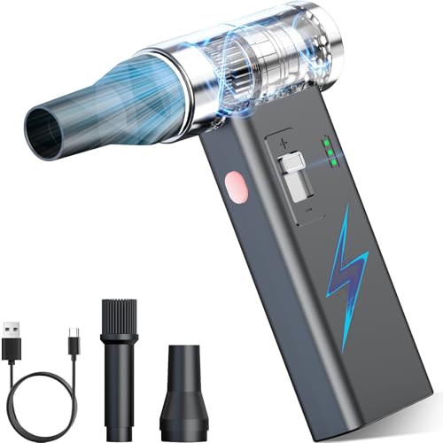 Image of Mini Ultra-Slim Electric Compressed Air Duster 150,000RPM Super Power, Rechargeable Cordless Air Duster, Powerful Airflow for Computer, Keyboard, Outdoor, House and Car