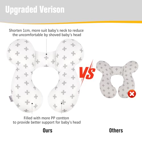 image for KAKIBLIN Baby Travel Pillow, Baby Neck Pillows for Car Seat, Upgraded 