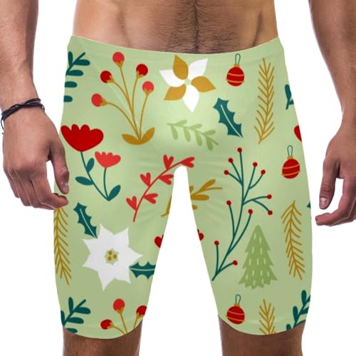 Pantalones cortos de natación para hombre con mallas deportivas y secado rápido de Navidad