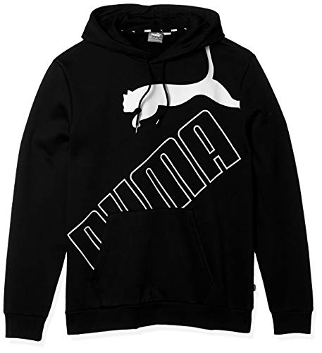 PUMA Men's Big Logo Fleece Hoodie, Black, L