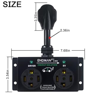 ENDMAN Smart NEMA Splitter - Automatic Power Switch for Dryer and EV, NEMA 14-30P