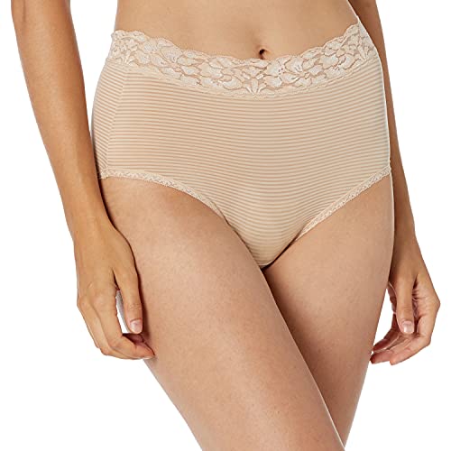 Vanity Fair Women's Flattering Lace Panties: Lightweight & Silky with Superior Stretch, Neutral, 7