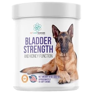 Bladder Strength Approx 55 Chews – Natural Dog UTI Treatment – Kidney Support for Dogs – Dog Cranberry Supplement – Senior Dog Incontinence Supplements – Made in The USA