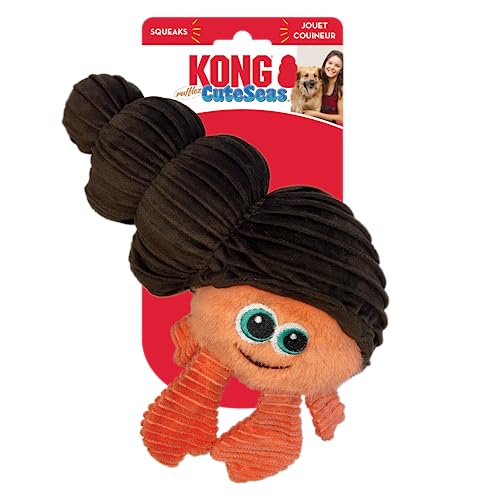 KONG Cuteseas Rufflez Hundespielzeug, weich, geriffelt, aus Plüsch (Einsiedlerkrebse)