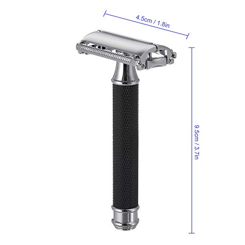 Andoer Máquina de barbear de lâmina dupla borboleta aberta para homens barbeador manual clássico par