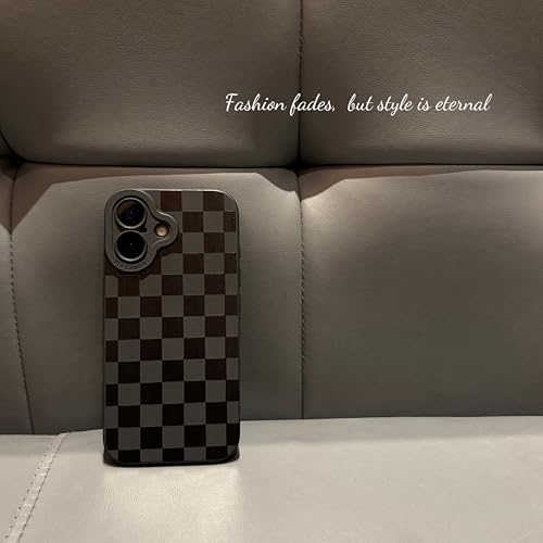 Jusnfu for iPhone 16 Plus Case 6.7 Inch 2024, Aesthetic Y2K Checkered Print Phone Case for Women Girls Men, Slim Silicone Protective Phone Cover for iPhone 16 Plus, Black Checkerboard by Jusnfu - Used condition - Image 5