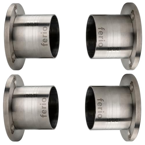 Image of Ferio Wall to Wall Curtain Bracket Set of 4 for 1 Inch Curtain Rod /Curtain Rod Holders /Stainless Steel Curtain Accessories for Window Curtains and Door Curtains (Stainless Steel, Pack of 4)