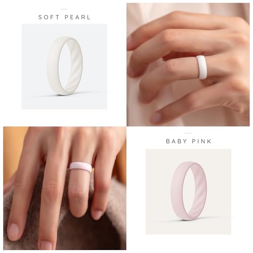 ThunderFit Women's Silicone Wedding Rings, Engagement Rings 5.5mm Wide by ThunderFit - Used condition - Image 3