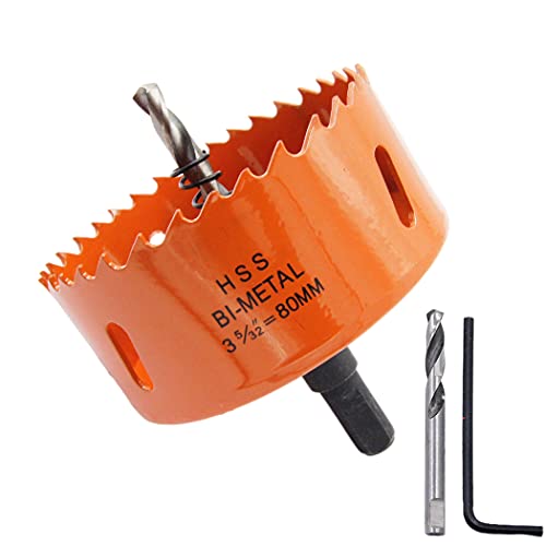 Sierra de corona, Sierra de corona bimetálica, Sierra de corona LAIWEI para taladrar madera, chapa fina, perfiles de aluminio, PVC, etc., Herramienta de perforación (80 mm) Cover