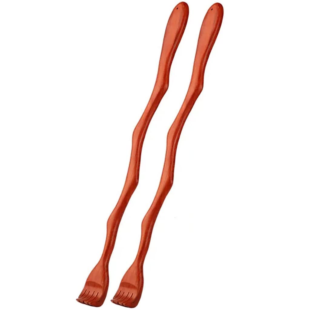 rascador para picores, Rascador de espalda madera con estructura arco creativo y mango largo, herramienta pulida a mano agujeros, regalo cumpleaños