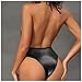 Bodysuit for Women Fashion PVC Leather Wet Look Teddy Lingerie Bodycon One Piece Sexy Deep V Babydoll Jumpsuit