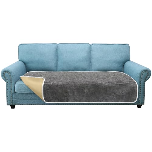 Granbest Non-Slip Sofa Seat Covers 3 Seater Thick Sofa Cover Sofa Protectors from Pets Universal for All Seasons (3 Seater, Grey)