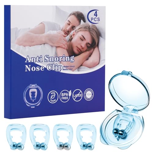 OHALEEP Anti Snoring Devices, Snore Stopper with Adjustable Magnet, Silicone Nose Clip Stop Snoring, Effective to Relieve Snoring, Snoring Solution for Comfortable and Quieter Sleep, White,M
