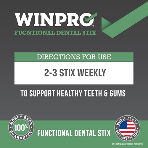 Image of WINPRO Pet Functional Dental Stix for Dogs, 16 Sticks, Plasma Powered Dental Dog Chew Sticks that Promotes Gum and Peridontal Health