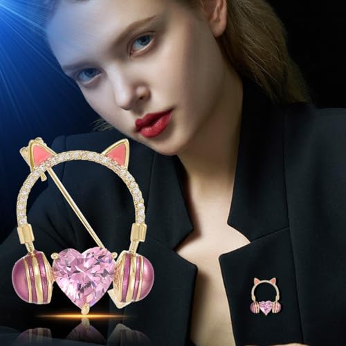 Image of Elegant Pearl Flower Designer Brooch Pins Broches Costume Jewelry For Women Fashion Christmas Gift (Headset)