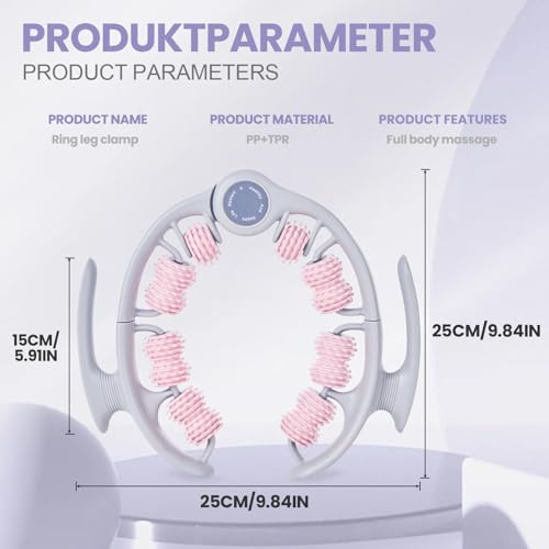 Loresjoy Massaggiatore Anticellulite, Rullo Muscolare Per Gambe, Apparecchio Rassodante E Drenante Per Gambe, Per Massaggio A 14 Ruote Per Gambe, Rullo Per Cellulite In Plastica - 2