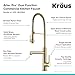 KRAUS Artec Pro (1 st Gen) Commercial Style Pre-Rinse Single Handle Kitchen Faucet (No Pull Down) with Pot Filler in Brushed Gold, KPF-1603BG (Pack of 1)