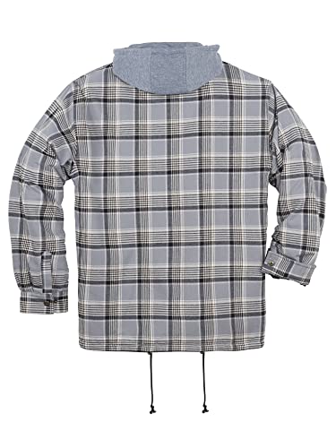 Image of COEVALS CLUB Men's Flannel Shacket Casual Button Snap Sherpa Quilted Lined Premium Jacket Shirts