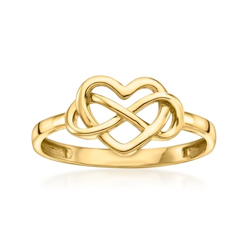 Ross-Simons 10kt Yellow Gold Infinity Heart Ring. Size 7